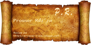Prosser Róza névjegykártya